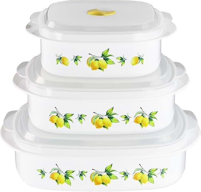 Set of 3 nesting microwave containers with vents
