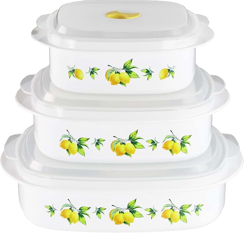 Set of 3 nesting microwave containers with vents