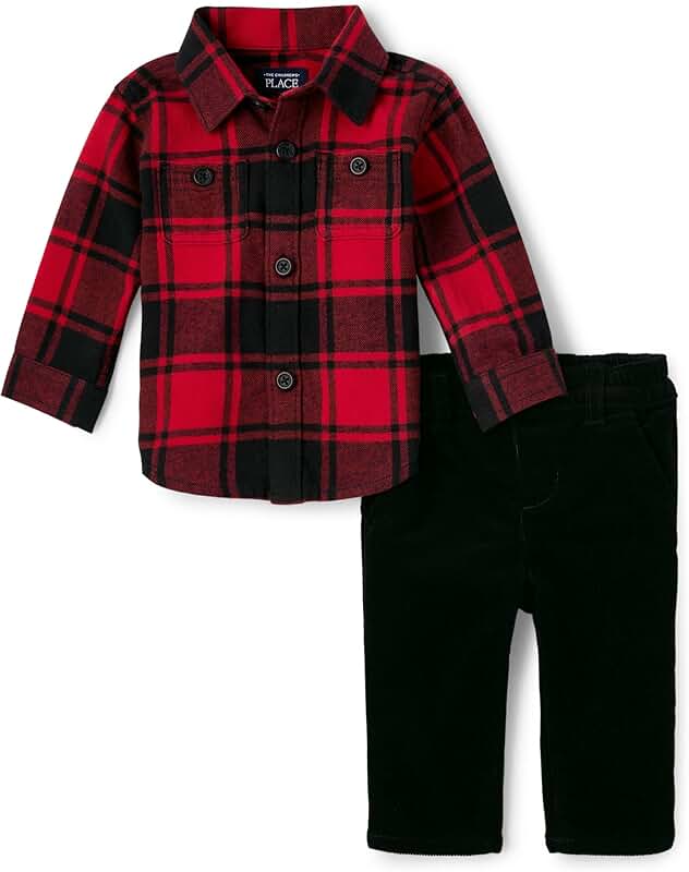 Baby Boys' Long Sleeve Shirt and Pants Set