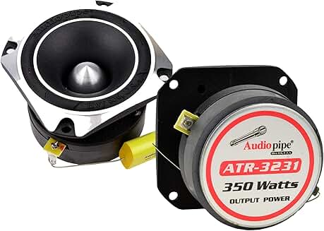Pair of 350W 1" Chrome Titanium Car Tweeters