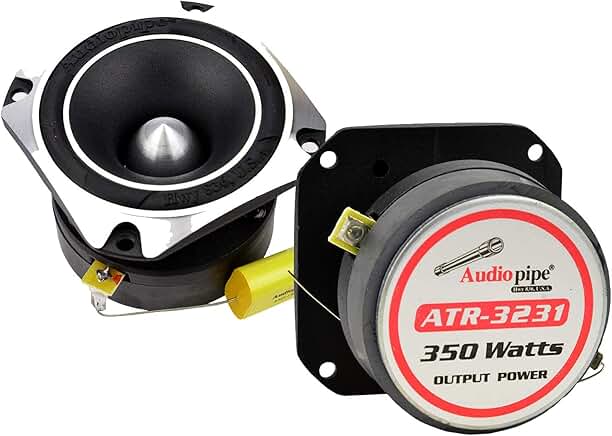 Pair of 350W 1" Chrome Titanium Car Tweeters