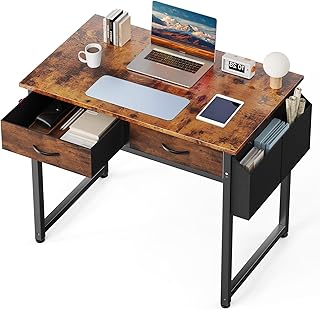 32-inch home office desk with drawers and storage
