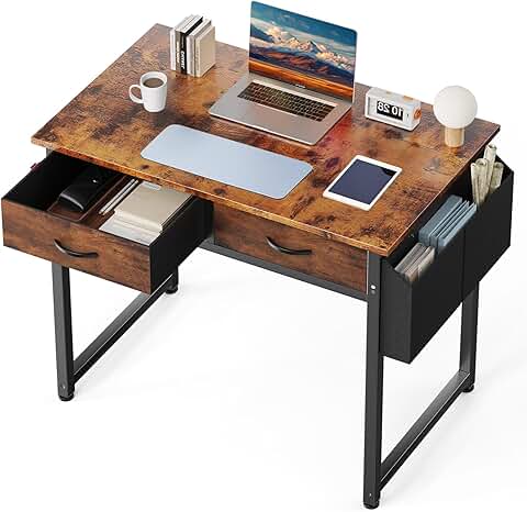 32-inch home office desk with drawers and storage