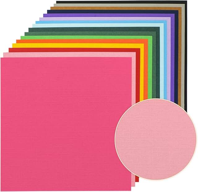48 Sheets of 12x12 Colorful Textured Cardstock