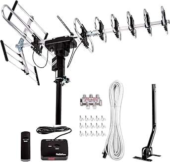 Outdoor Digital HDTV Antenna with 200 Mile Range and 360° Rotation