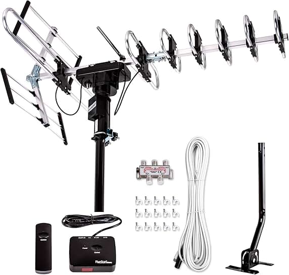 Outdoor Digital HDTV Antenna with 200 Mile Range and 360° Rotation