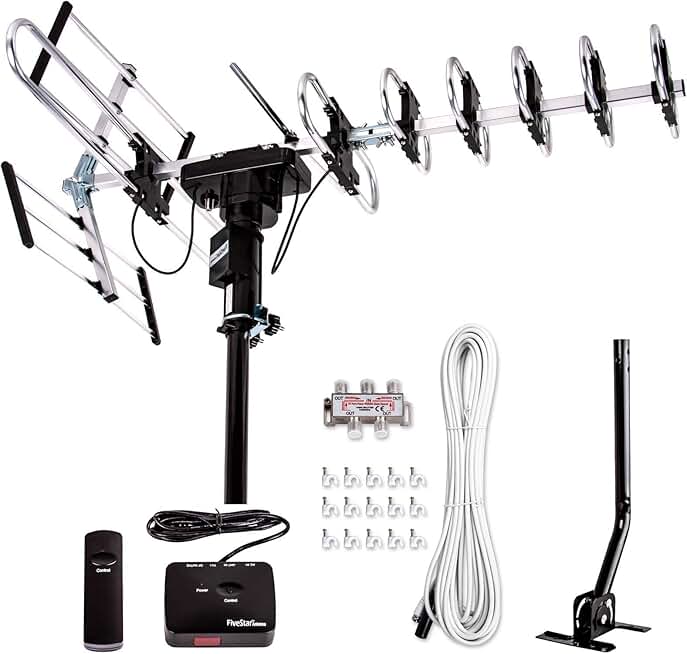 Outdoor Digital HDTV Antenna with 200 Mile Range and 360° Rotation