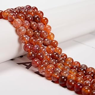 75pcs 10mm Burnt Orange Fire Agate Beads for Jewelry
