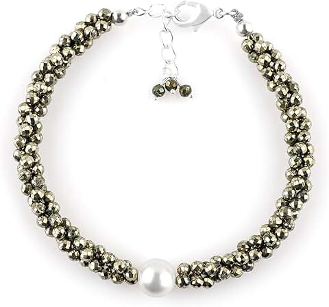 Natural Gemstone Twisted Beaded Bracelet for Women