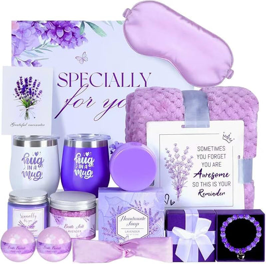 Relaxing Lavender Spa Gift Basket for Women