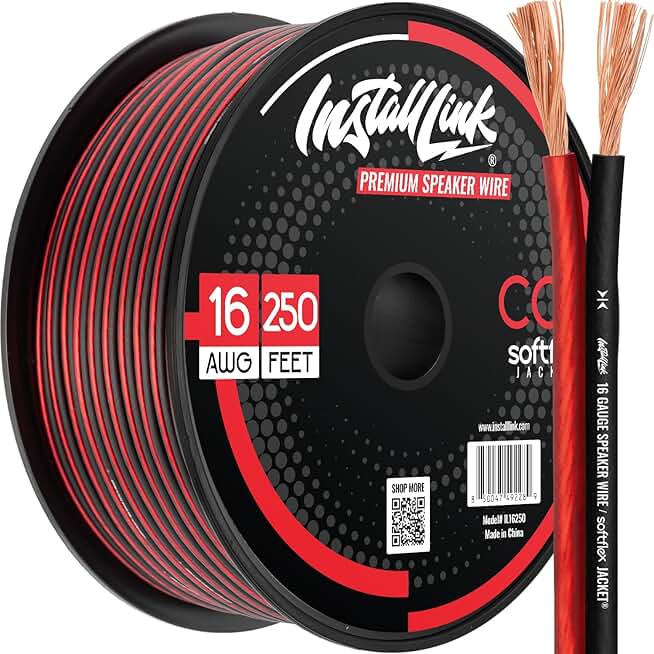 250 Feet of 16 AWG Speaker Wire for Home or Car