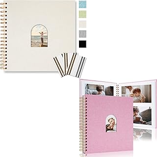 8x8 Inch Linen Scrapbook Album with Arch Window