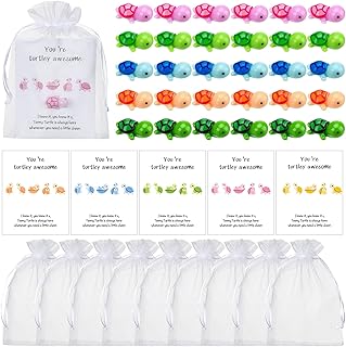 Set of 100 Animal Pun Thank You Cards with Mini Sea Turtles