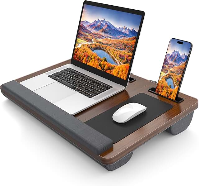 Large Portable Laptop Desk with Wrist Rest and Handle