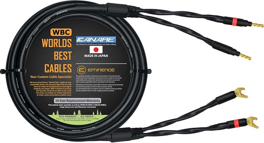 6 Foot Audiophile Grade Speaker Cable with Gold Connectors