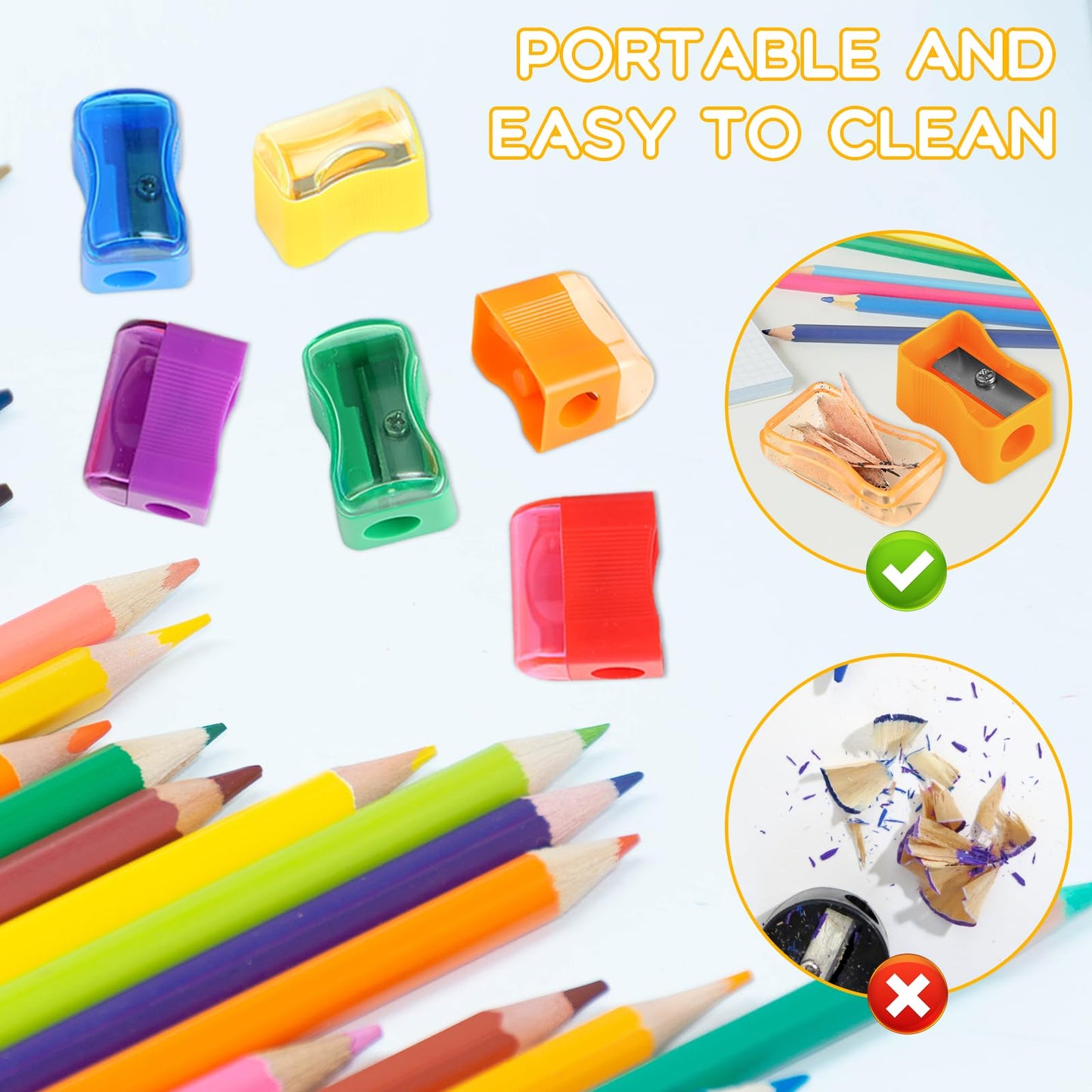 72-Pack Plastic Handheld Pencil Sharpener