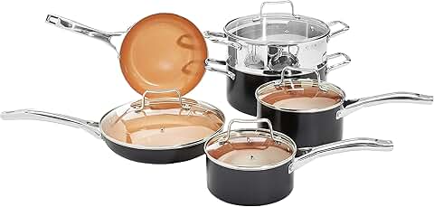 10-Piece Copper Nonstick Cookware Set