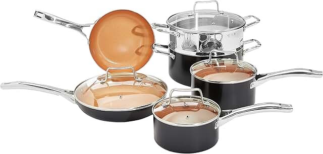 10-Piece Copper Nonstick Cookware Set