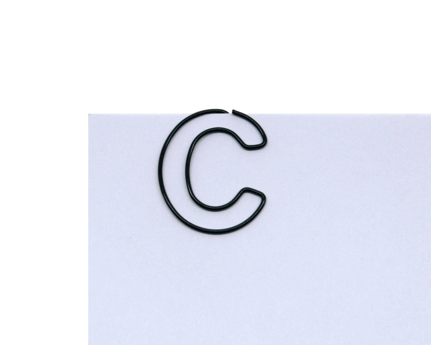 Black Paper Clips with Letter C in Tin