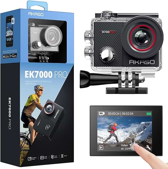 4K Action Camera with Touch Screen and Waterproof Case