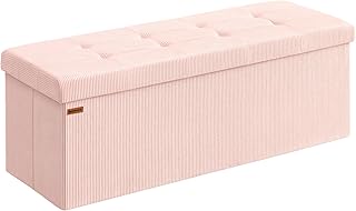 Foldable Storage Ottoman Bench, 15x43x15 Inches
