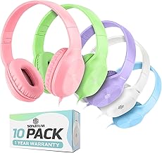 Bulk 10 Student On-Ear Headphones for Learning and Travel