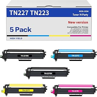 High Yield Black Cyan Magenta Yellow Toner Cartridge 5 Pack