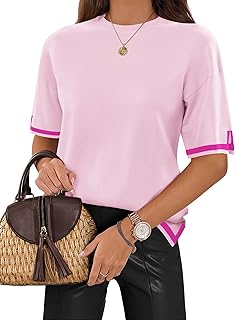 Women's Short Sleeve Knit Summer Pullover Top
