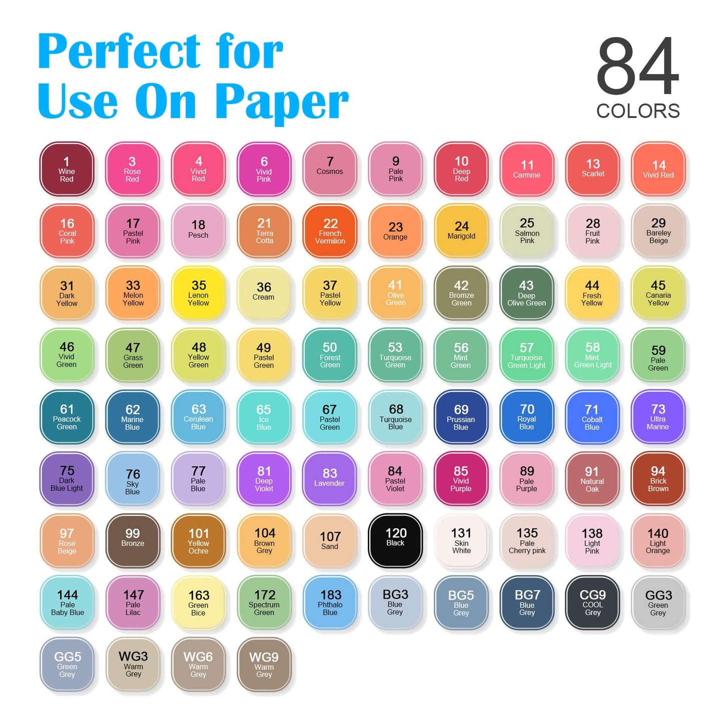 Alcohol Based Ink Art Markers Set 84 Colors Dual Tip