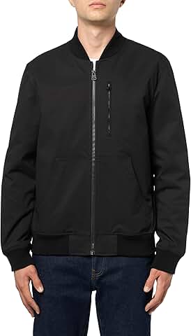 Men's Rib Knit Bomber with Chest Pocket