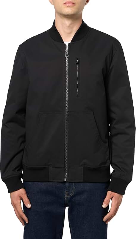 Men's Rib Knit Bomber with Chest Pocket