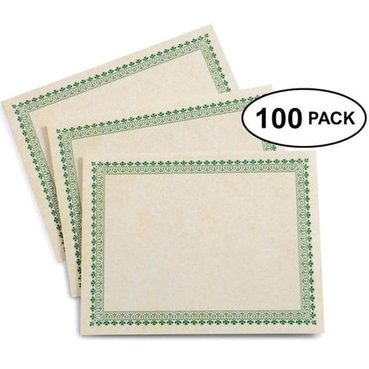 White Border Paper Certificates, 100 Sheets