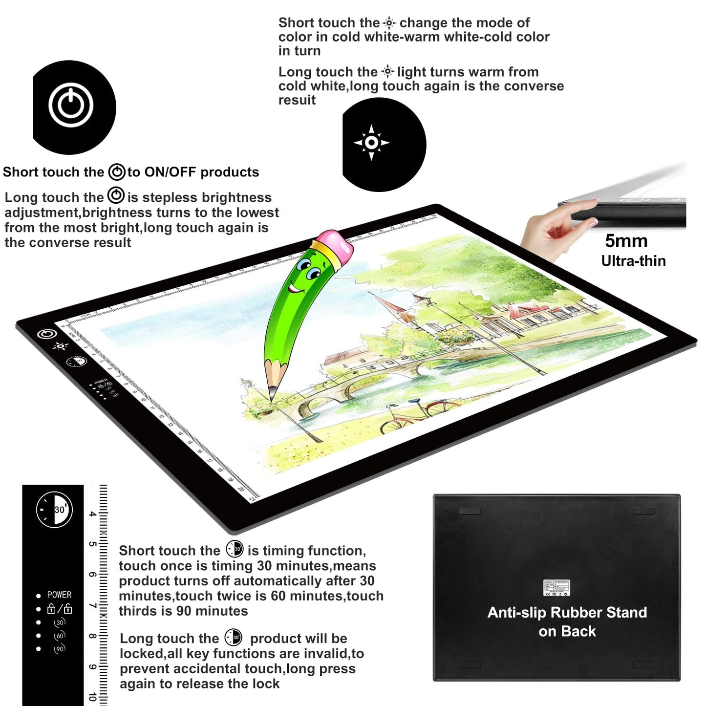 A4 LED Tracing Light Box with 3 Brightness Modes