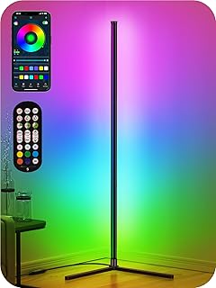 RGB Corner Floor Lamp with App, Remote, and Music Sync