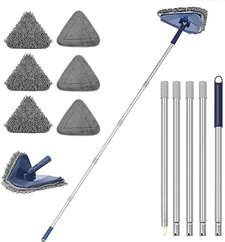 Long Handle Wall and Ceiling Cleaner with Microfiber Pads