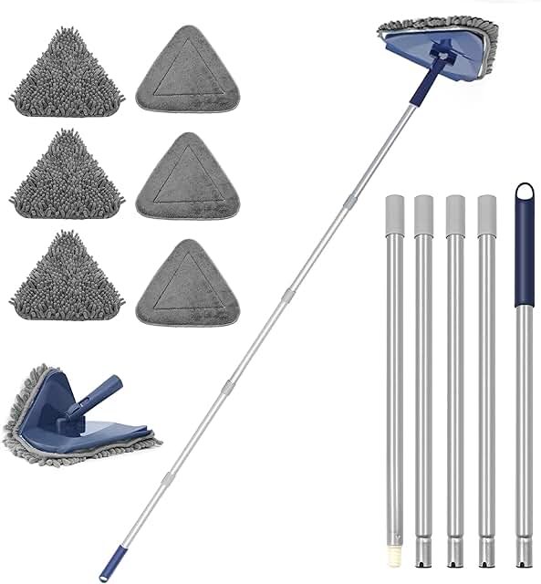 Long Handle Wall and Ceiling Cleaner with Microfiber Pads