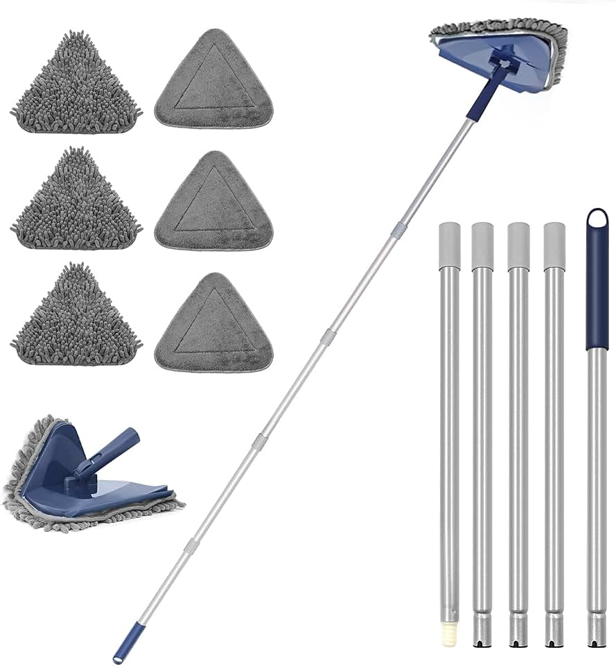 Long Handle Wall and Ceiling Cleaner with Microfiber Pads