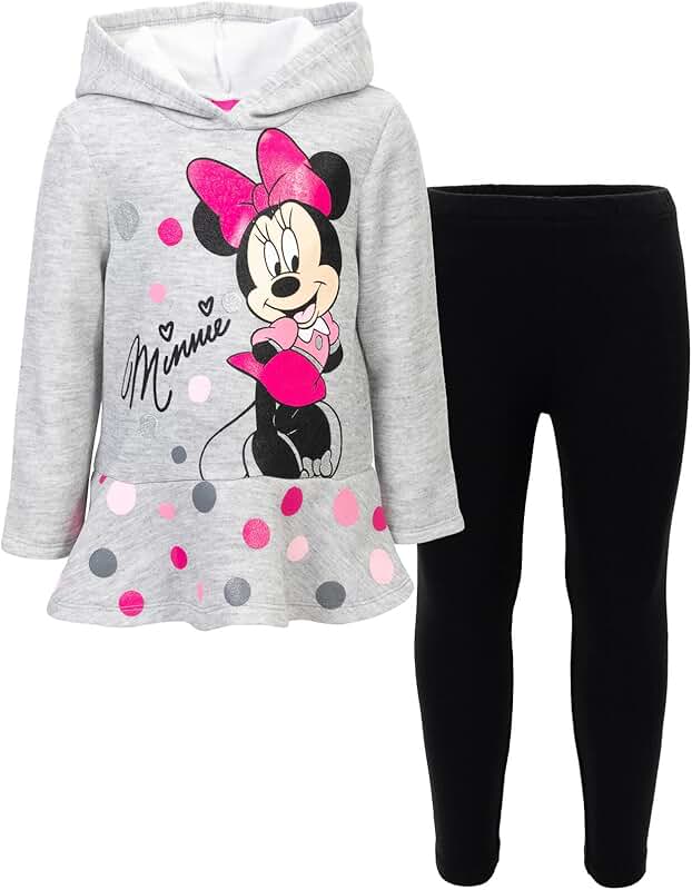 Infant to Big Kid Minnie Mouse Fleece Hoodie and Leggings Set