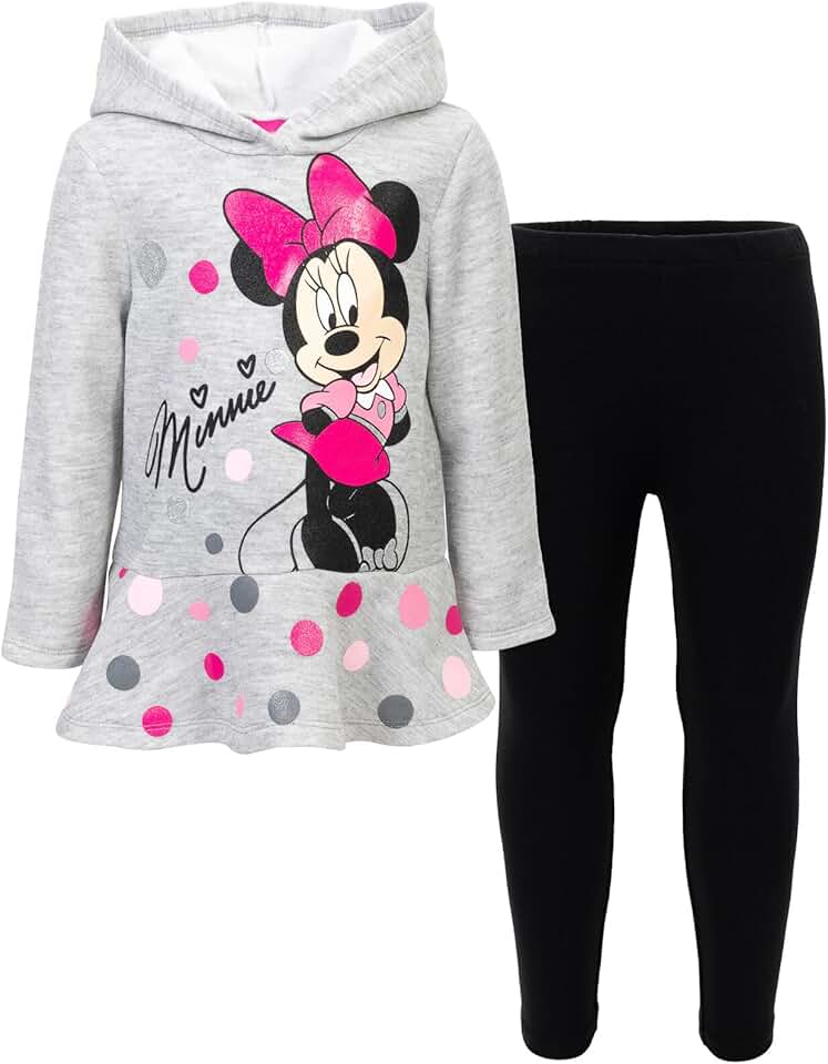 Infant to Big Kid Minnie Mouse Fleece Hoodie and Leggings Set