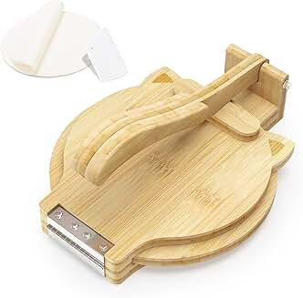 10-Inch Bamboo Tortilla and Roti Press