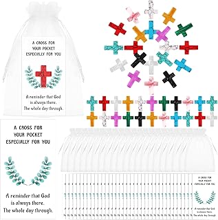 150 Pieces Cross Crystal Stones with Cards and Bags