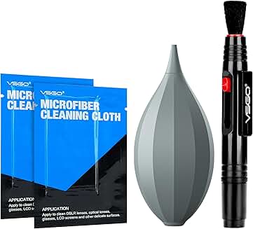 4-in-1 Camera Cleaning Kit with Blower Brush and Cloth