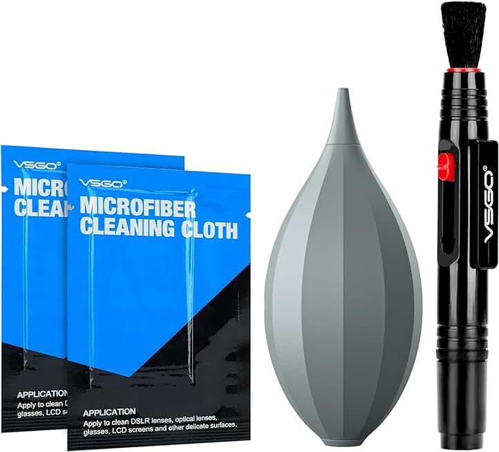 4-in-1 Camera Cleaning Kit with Blower Brush and Cloth