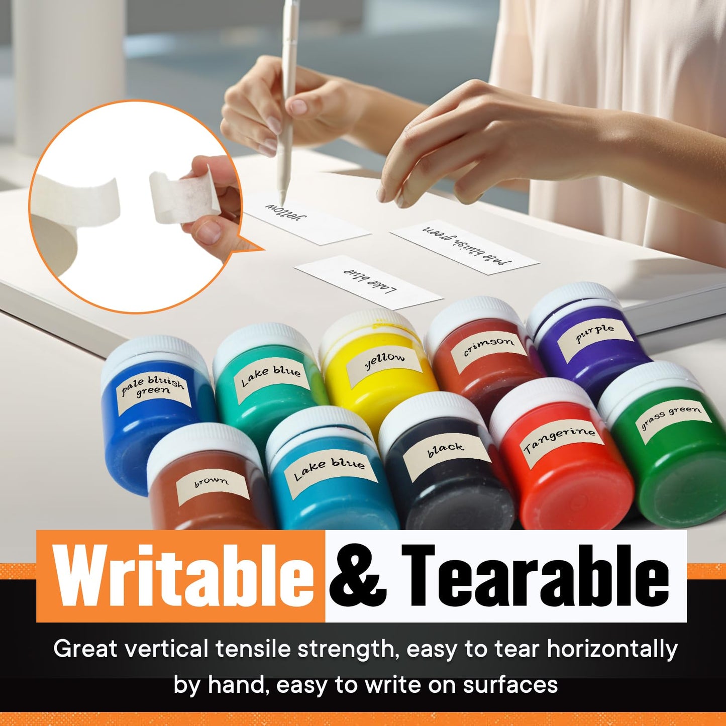 Thin White Masking Tape, 0.94 Inch x 60 Yards, 9 Rolls