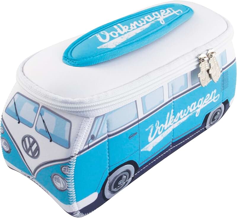 Neoprene Travel Bag with Bus Design in Turquoise