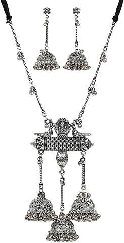 Ethnic Handmade Silver Oxidized Boho Necklace for Women