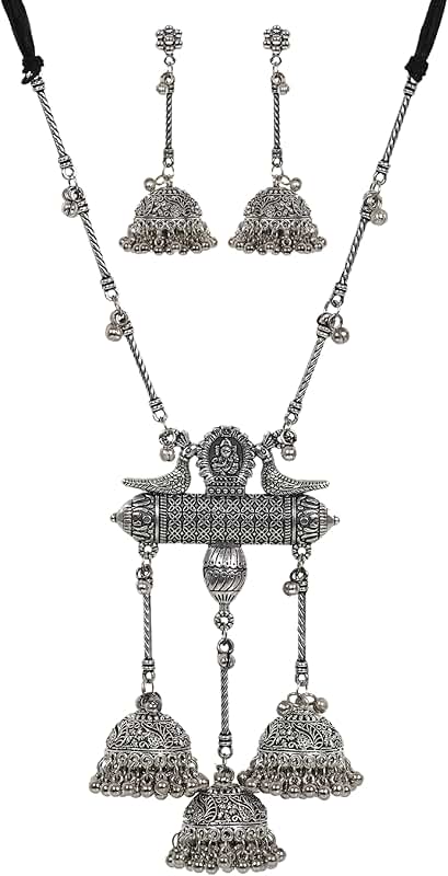 Ethnic Handmade Silver Oxidized Boho Necklace for Women