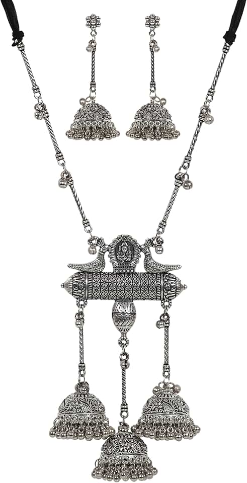 Ethnic Handmade Silver Oxidized Boho Necklace for Women