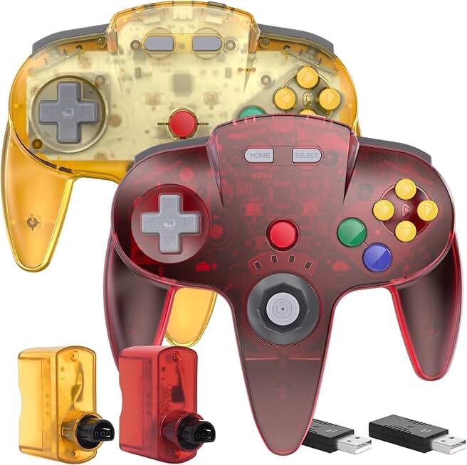 2 Pack Wireless N64 Switch Controllers with Receivers