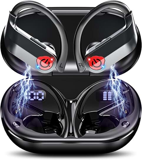 Wireless Open Ear Earbuds with Microphone and Charging Case